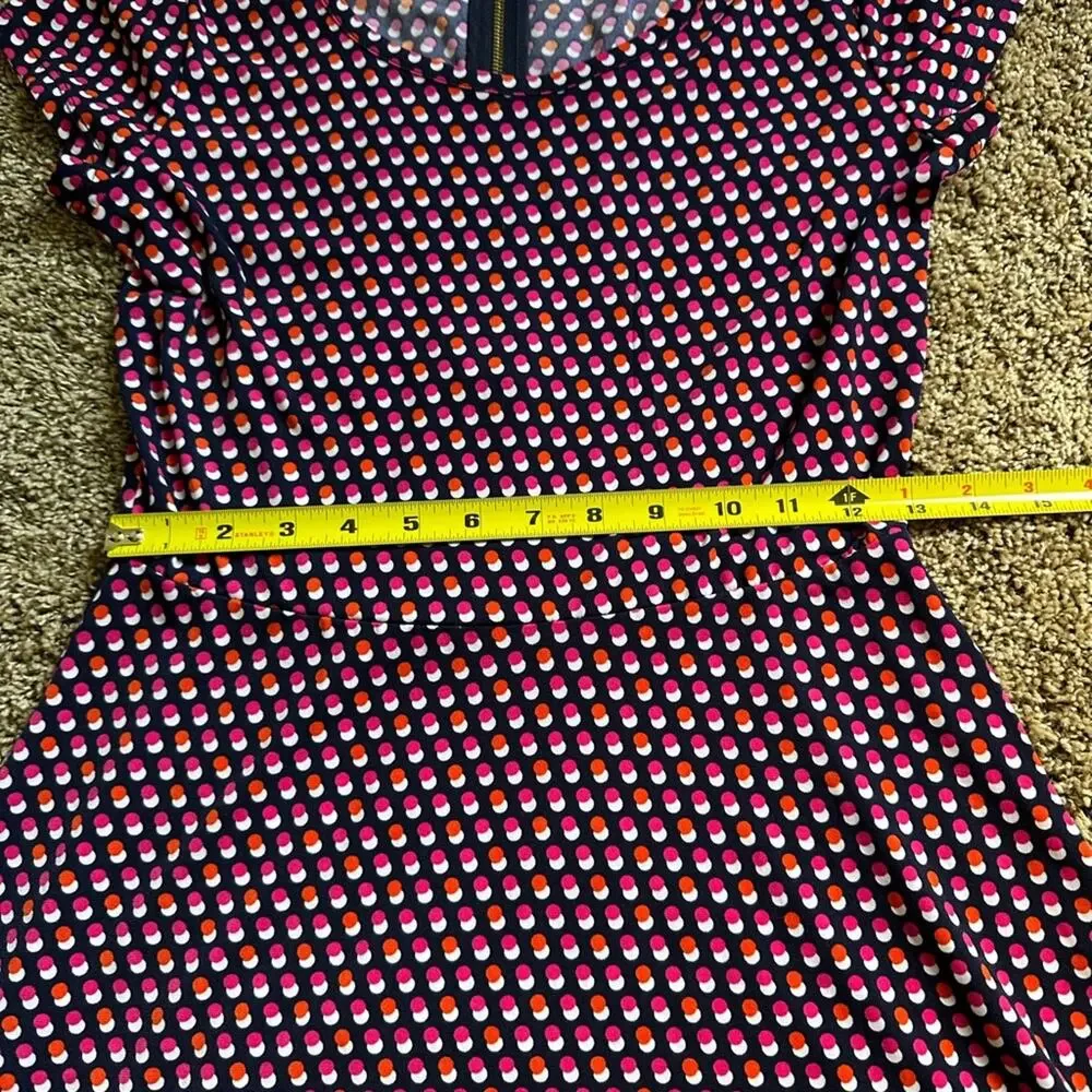 Michael Kors Pink Orange Navy and White A-Line  Dress